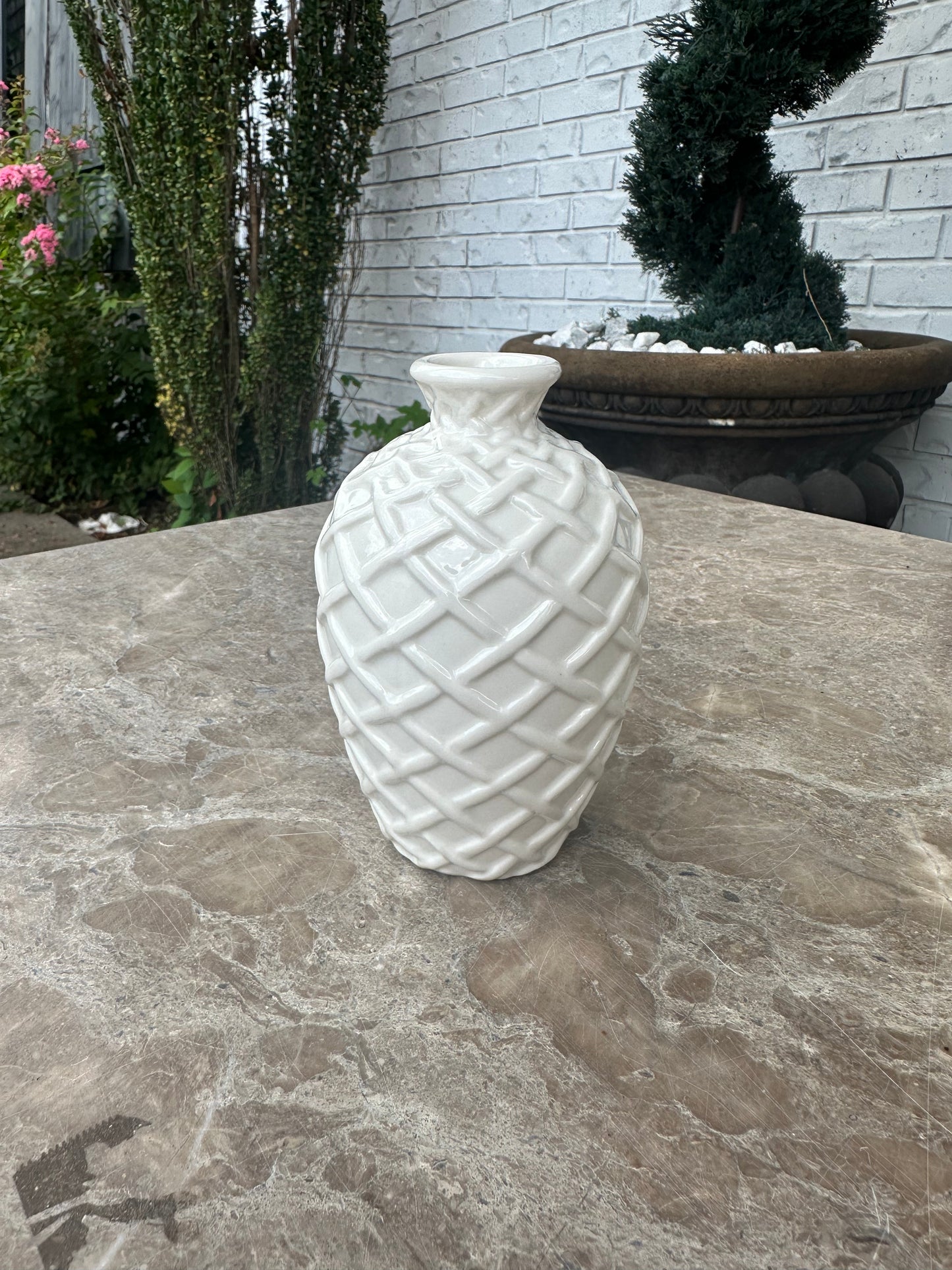 Hazel Mazel: Stoneware Basket Weave Vase