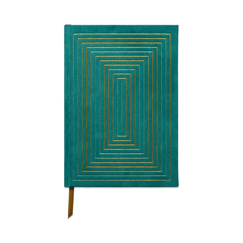 Hard Cover Suede Cloth Journal With Pocket
