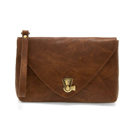 Pecan Claudia Keyhole Turnlock Envelope Convertible Crossbody