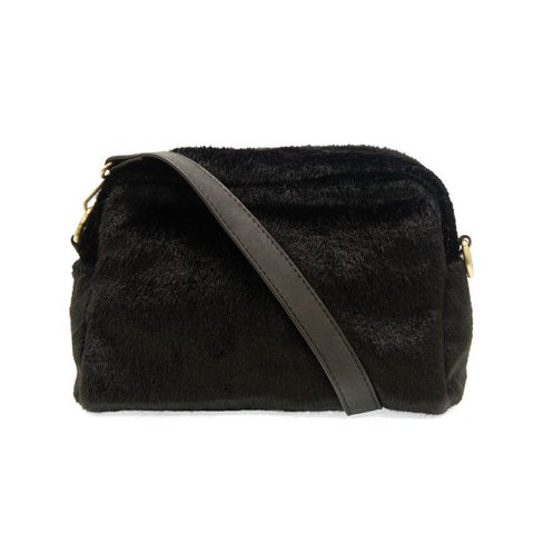 Black Ginny Faux Fur Crossbody Bag