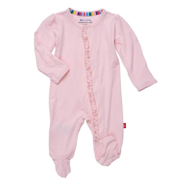 Magnetic Me: Pink Dogwood Ruffle Footie