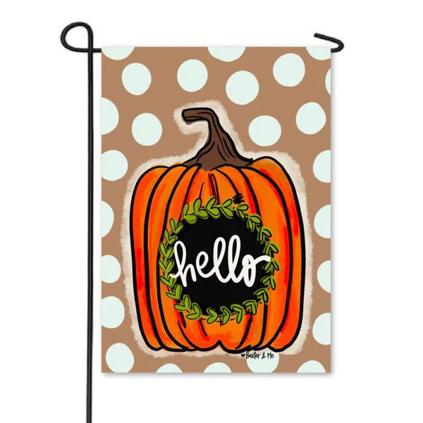 Hello Pumpkin Garden Flag