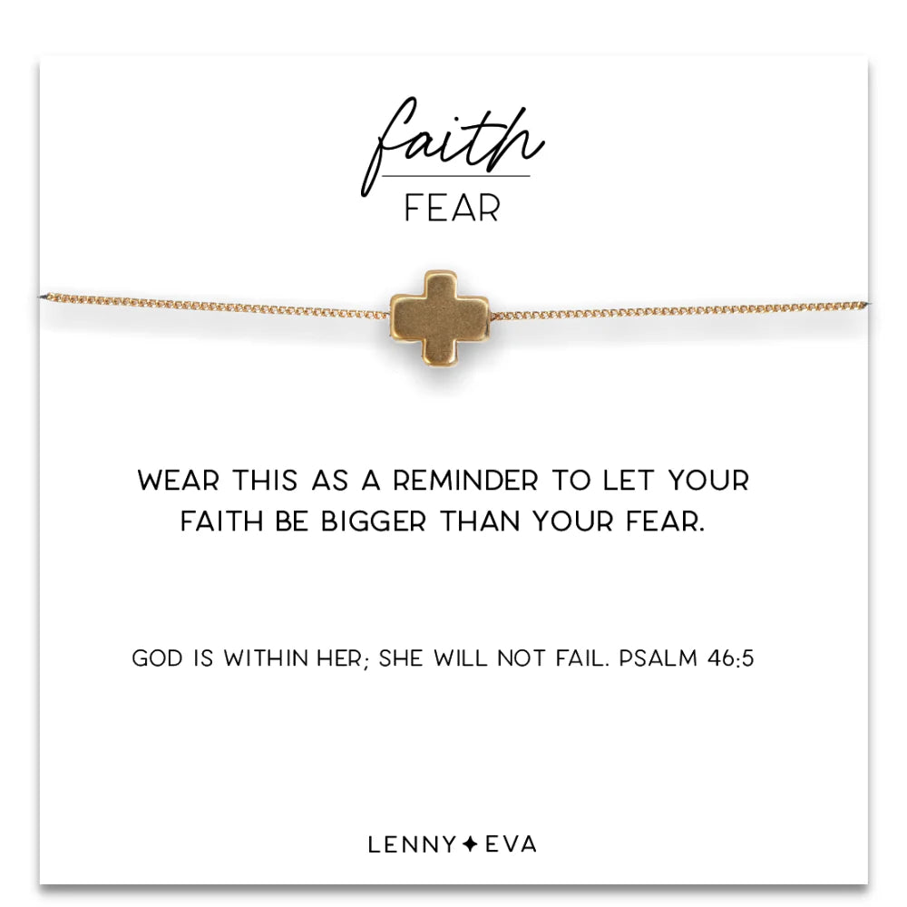Lenny & Eva: Faith Over Fear Cross Necklace