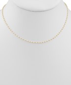 Cream Glass Beads Chain Necklace