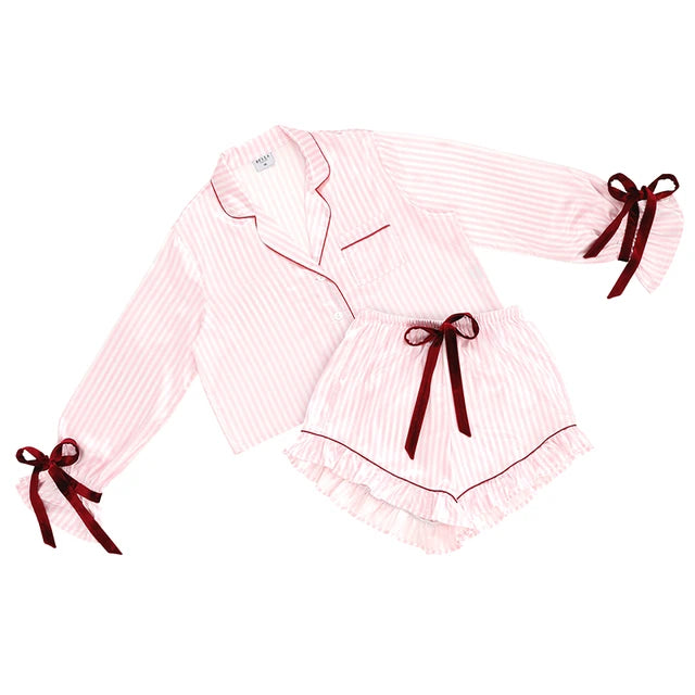 Bella Apparel: Crop Ruffle Pajama Set