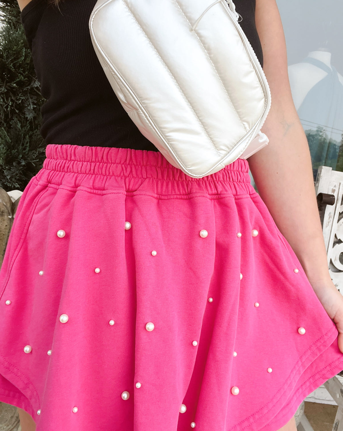 All Over Pearls Washed Skort