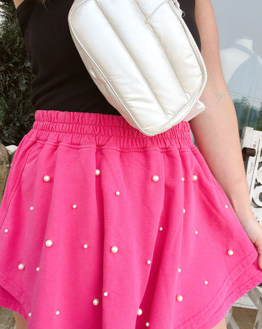 All Over Pearls Washed Skort