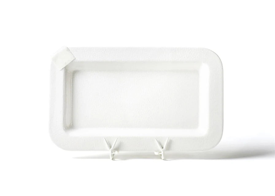 Happy Everything White Small Dot Entertaining Rectangle Platter