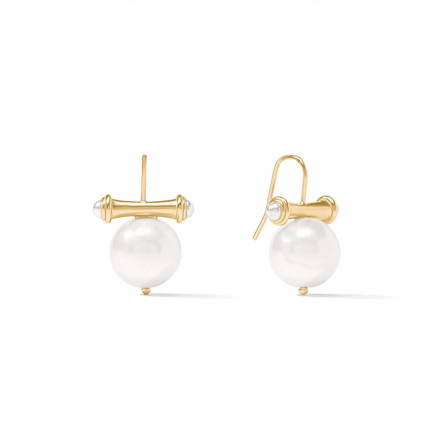 JULIE VOS Bamboo Pearl Earring - Gold & Pearl