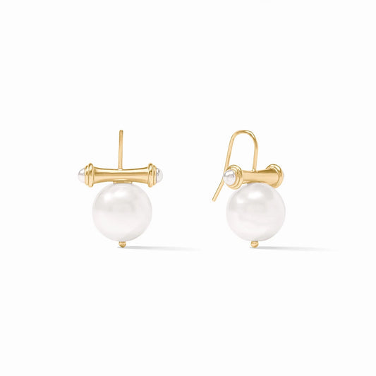 JULIE VOS Bamboo Pearl Earring - Gold & Pearl