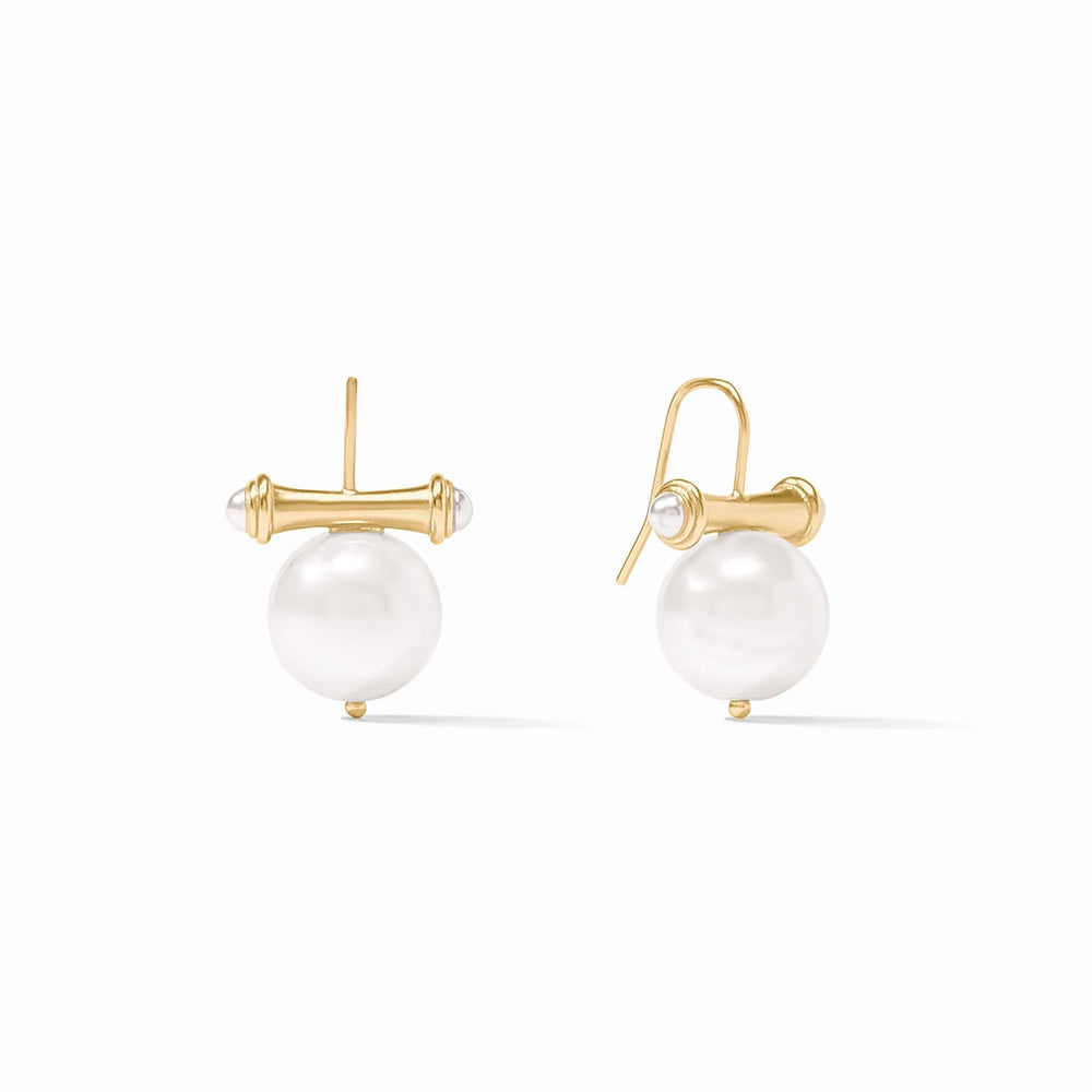 JULIE VOS Bamboo Pearl Earring - Gold & Pearl