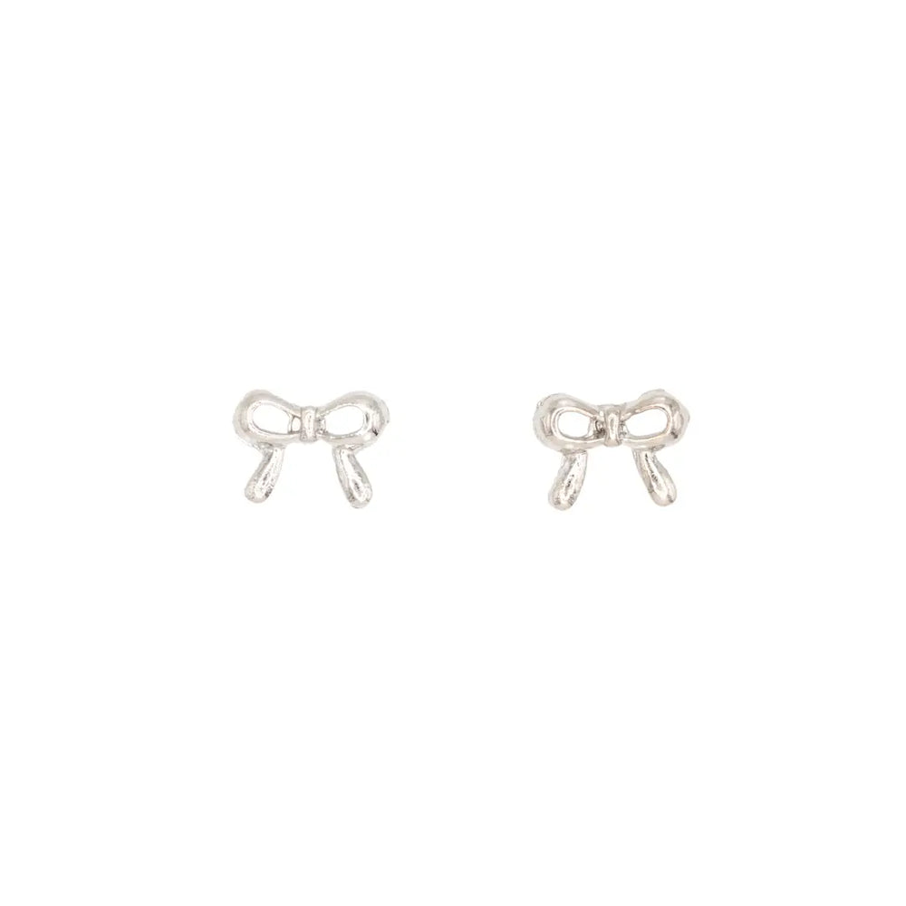 Bow Silver Post Earring Children’S Jewelry Ribbon Shape