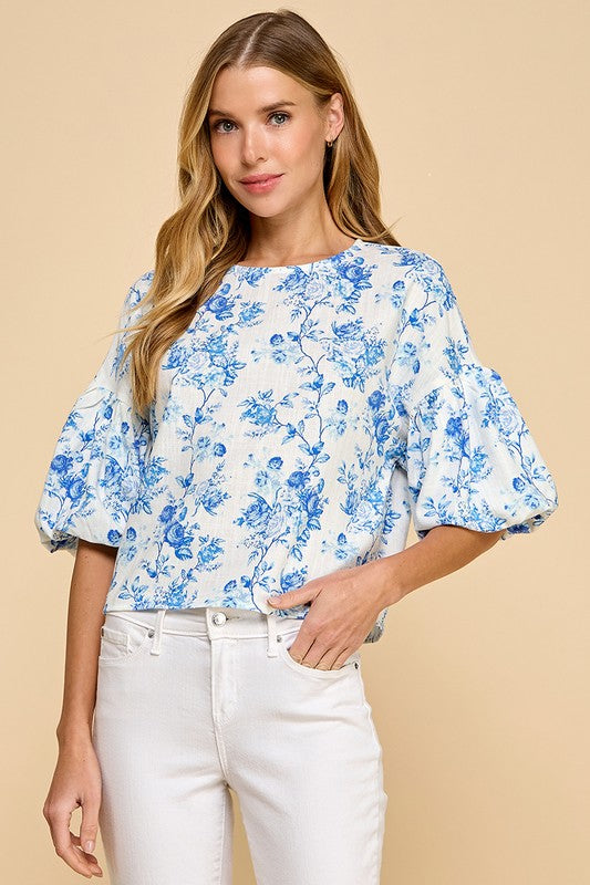 Bella Blue Floral Top