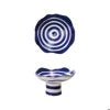 Hazel Mazel: Stoneware Footed Bowl Blue and White Design