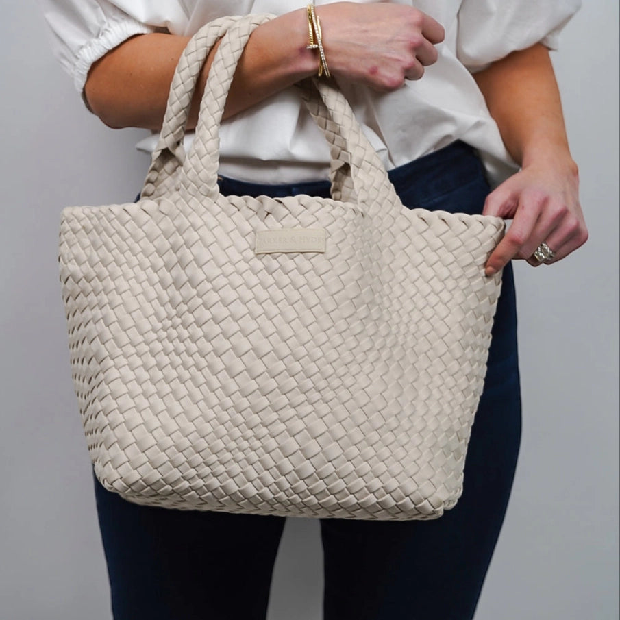 Bone Woven Tote