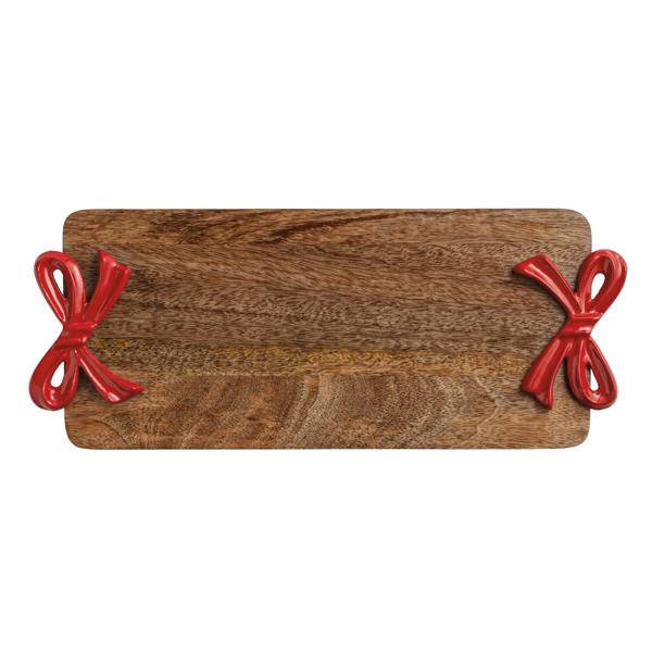 Mudpie Red Bow Handle Wood Board