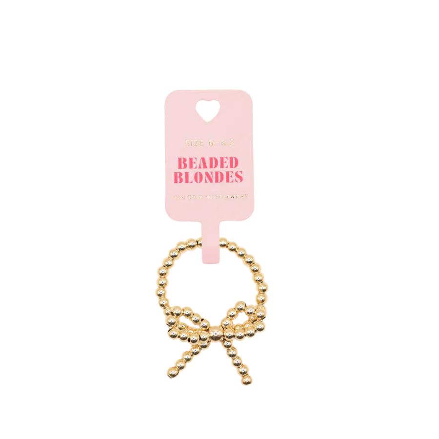 Beaded Blondes Gold Bow Ring