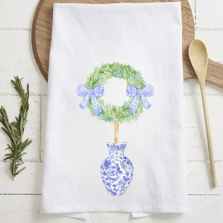 Bow Chinoiserie Topiary Tea Towel