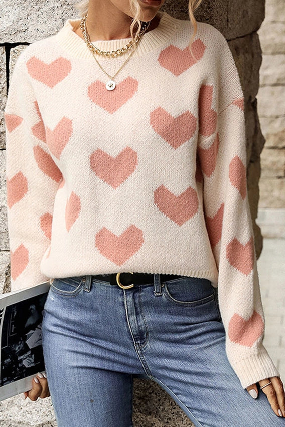 BABY PINK HEART SWEATER