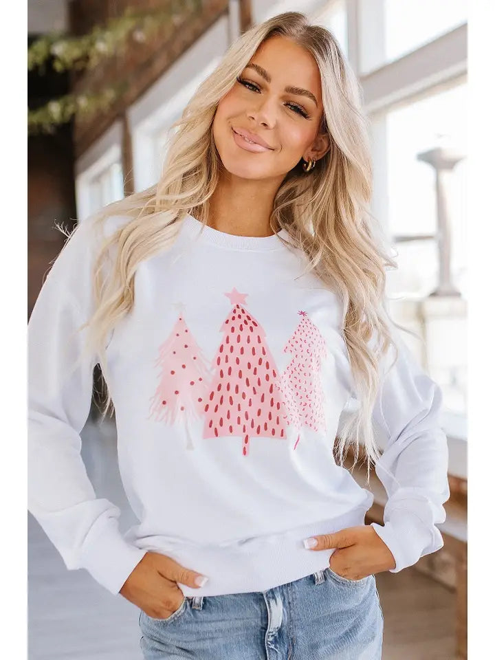 Pink Christmas Tree Sweatshirt