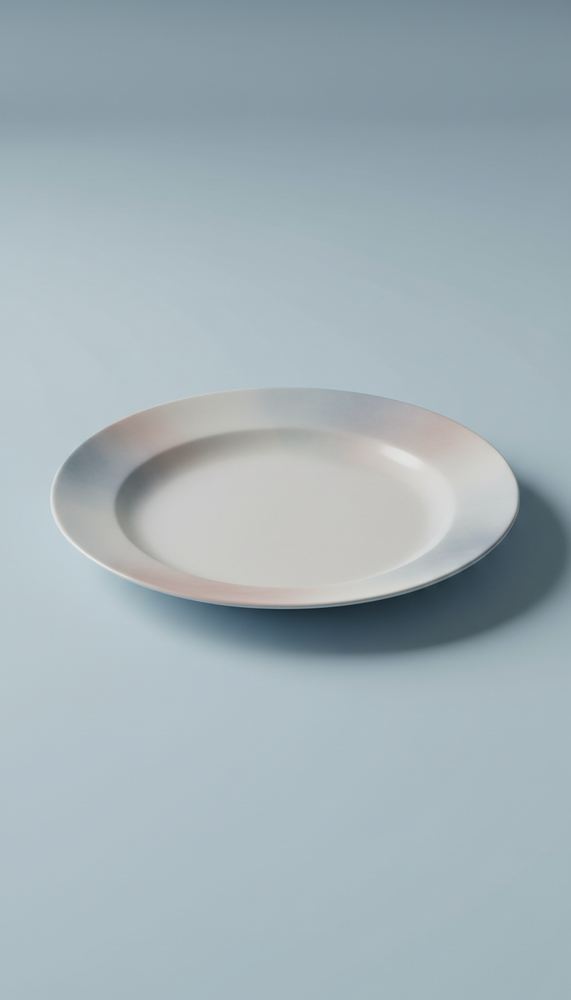 Porcelain Dinner Plate with Fluted Rim