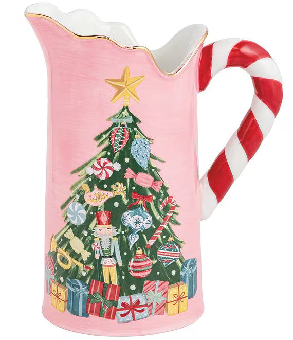 Mudpie Stoneware Christmas Pitcher