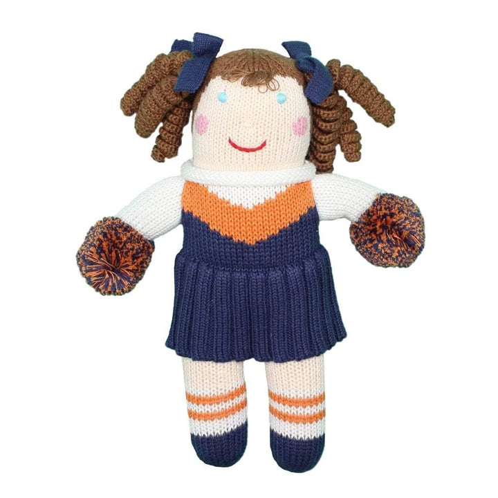 Cheerleader Knit Doll - Orange & Navy