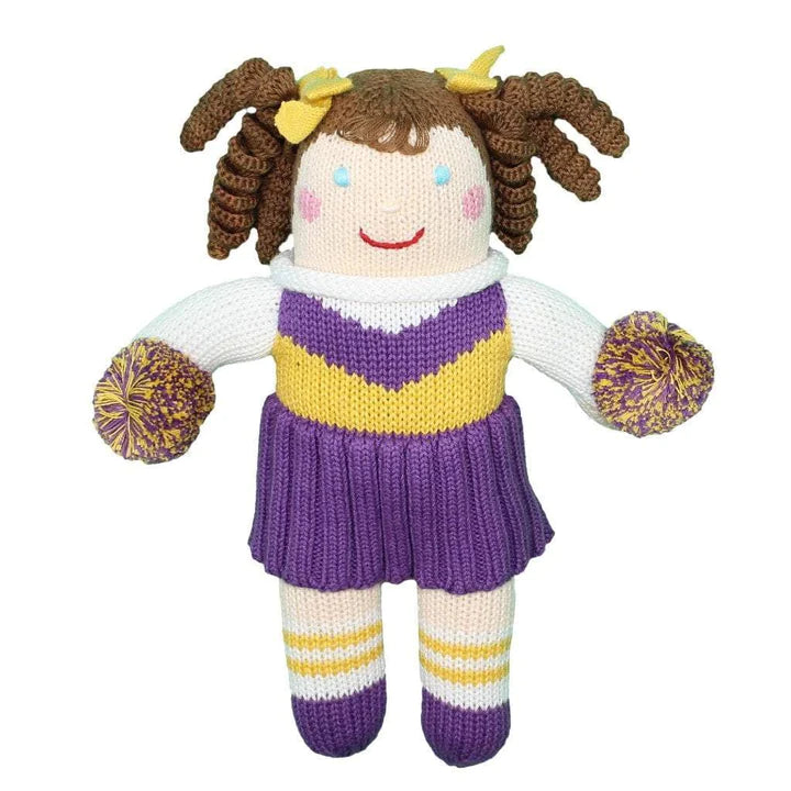 Cheerleader Knit Doll- Purple & Gold