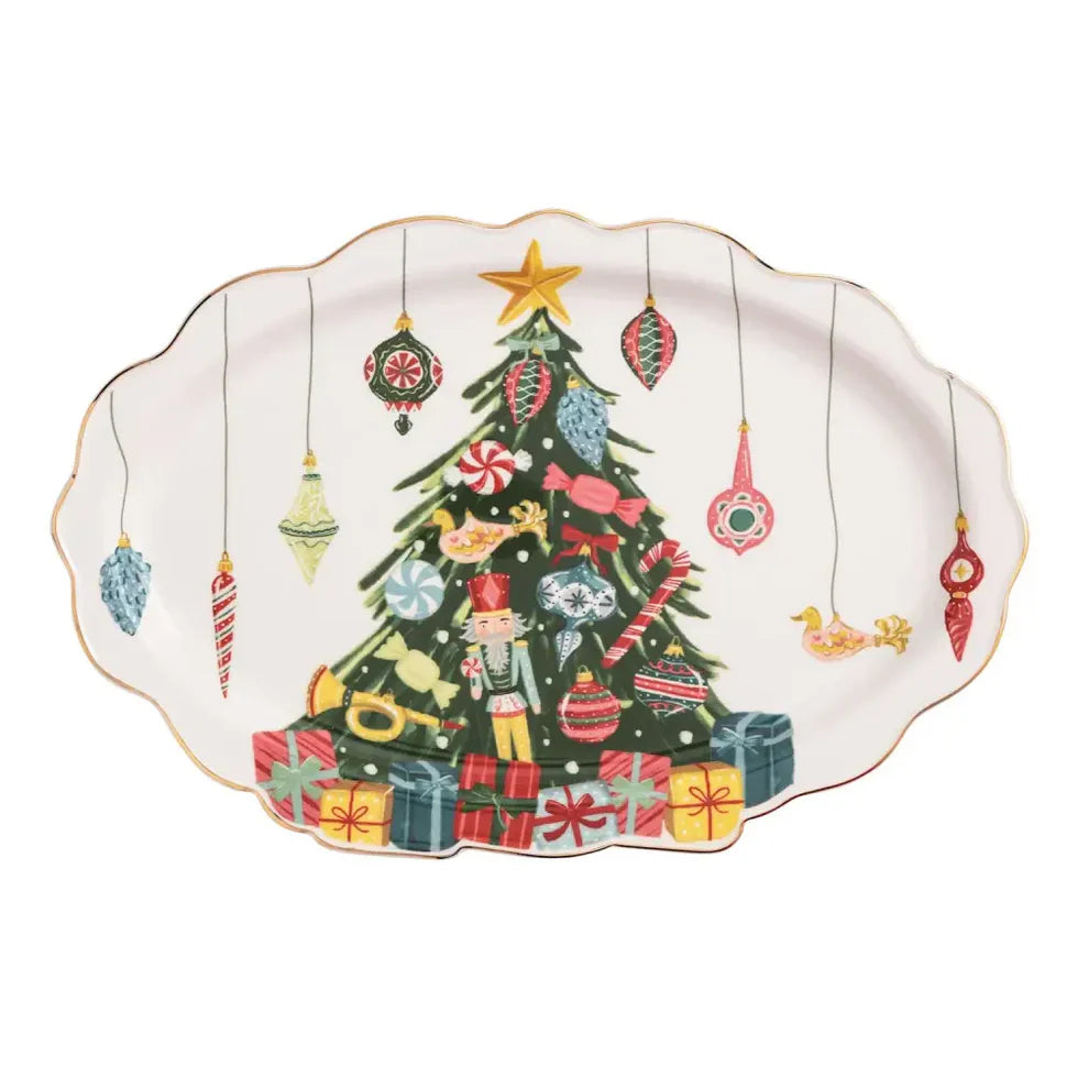 Mudpie Christmas Tree Ornament Platter