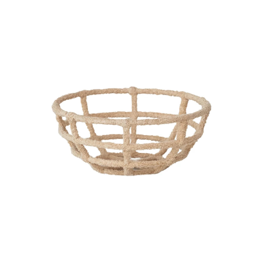 Creative Co-op Decorative Cloth Wrapped Bowl