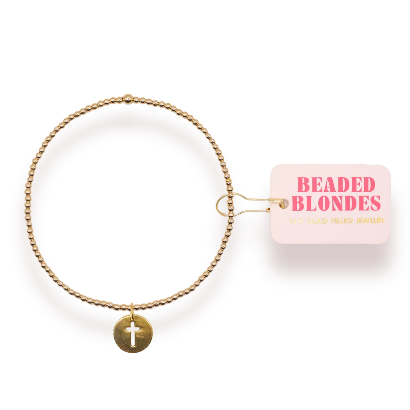 Beaded Blondes: Cross Cutout Charm Bracelet