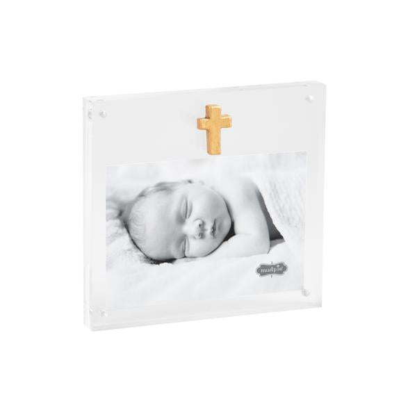 Mudpie Acrylic Frame with Gold Cross