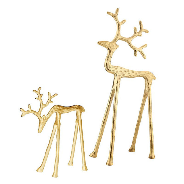 Santa Barbara: Gold Iron Deer Set of 2