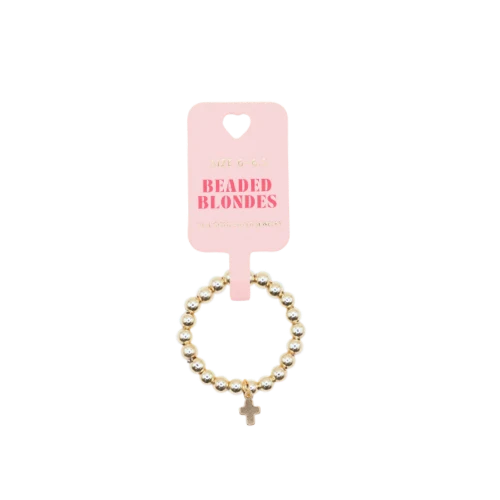 Beaded Blondes: Mini Cross Charm Ring