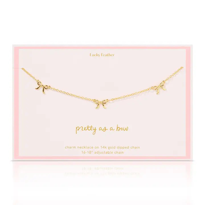 Beautiful Bows - 3 Bow Necklace - Gold