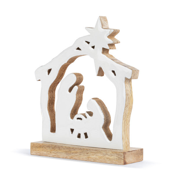 Wood Enamel Cutout Nativity Scene