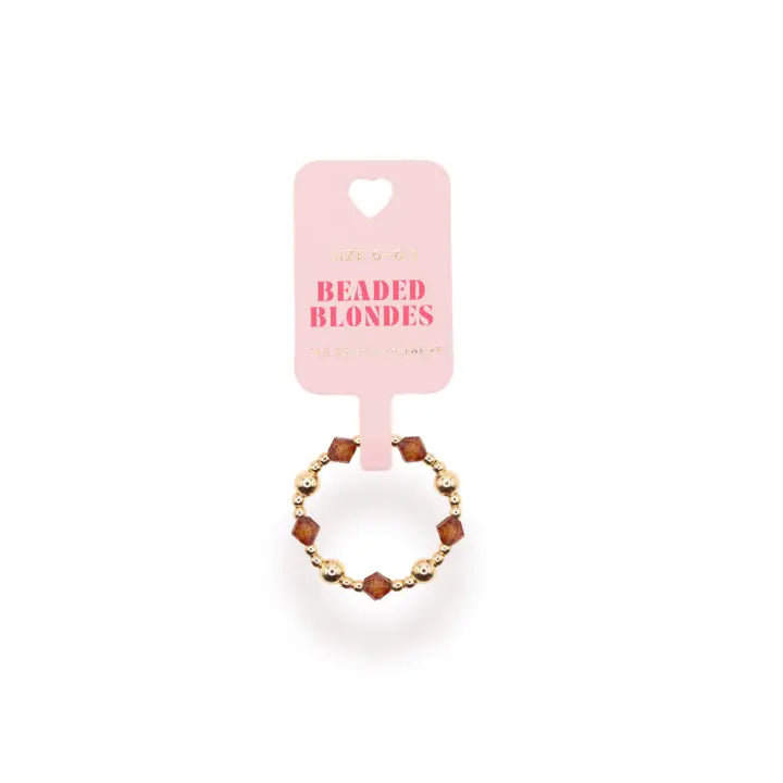Beaded Blondes Burnt Orange June Ring