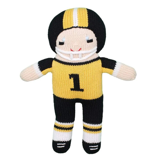 Football Player Knit Dolls- Black & Gold