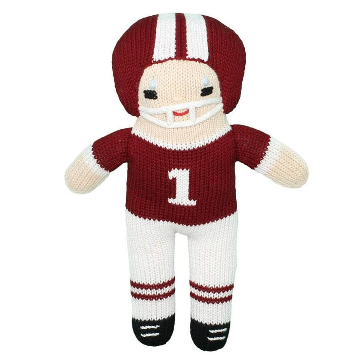 Football Player Knit Doll- Maroon & White