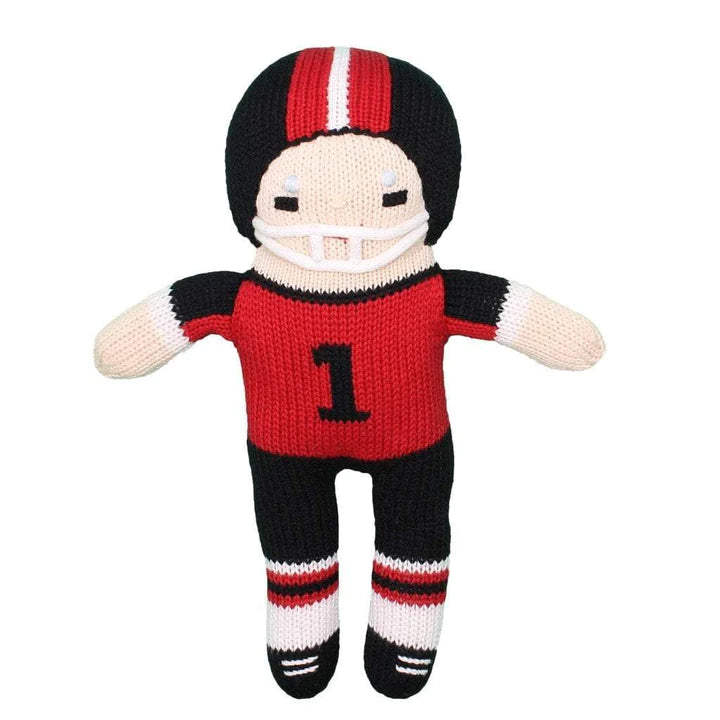 Football Player Knit Doll- Red & Black