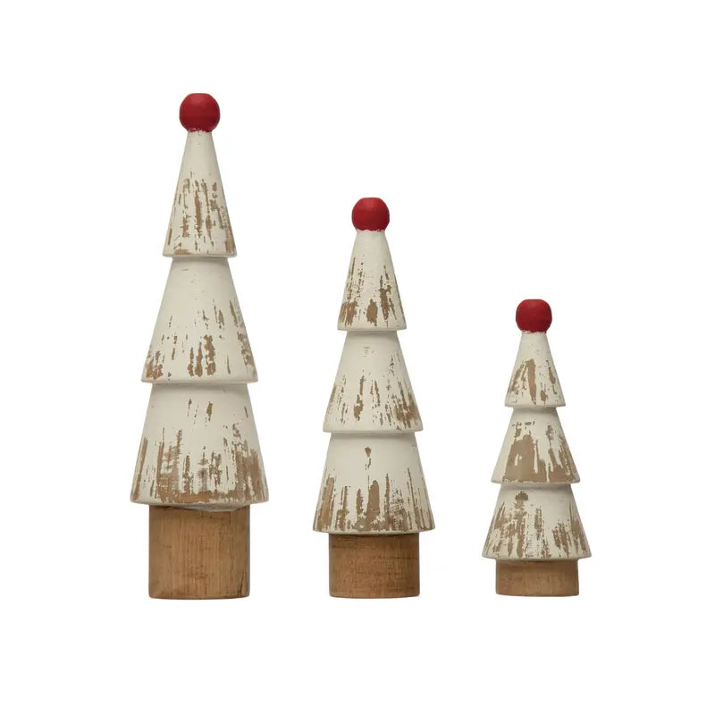 Red White Pine Wood Tree Set