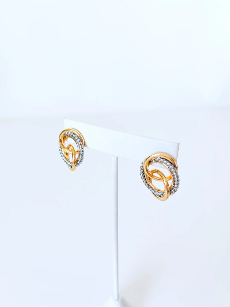 TwoTone Textured Knot Earrings