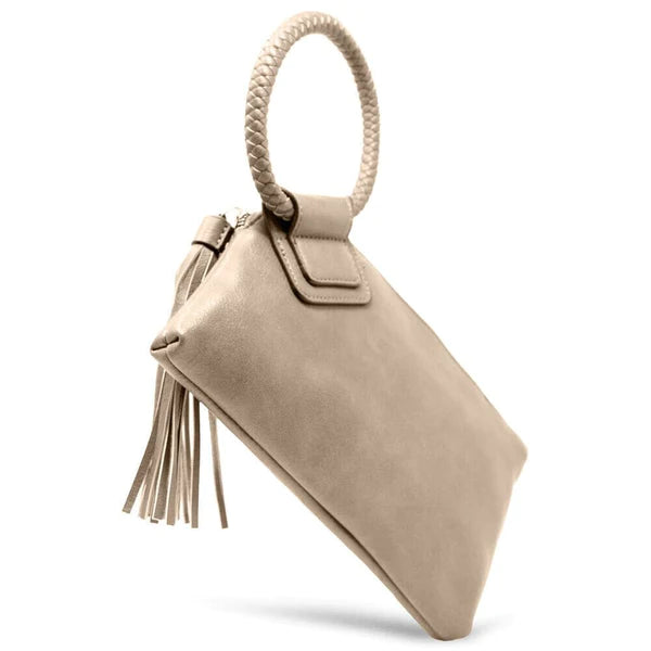 Soft Vegan Leather Wristlet/Clutch With Tassel