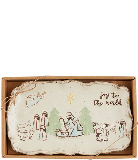 Mudpie Farmhouse Stoneware Nativity Plates