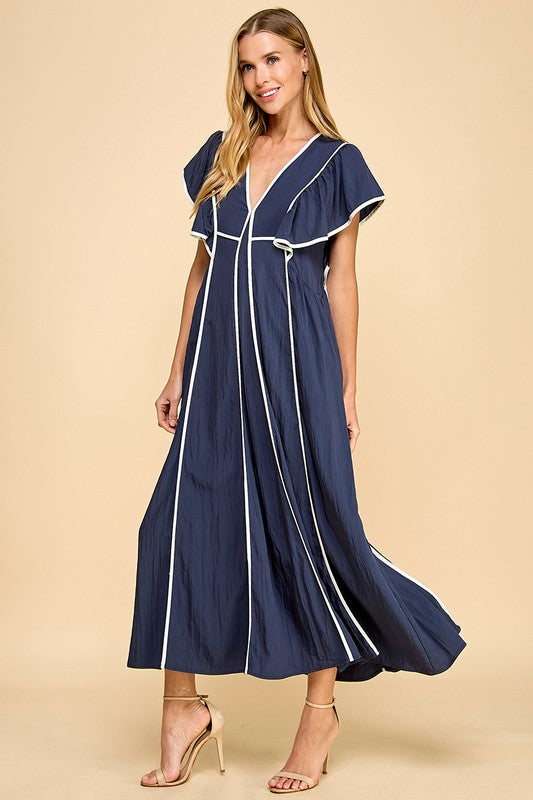 Navy Girl Midi Dress