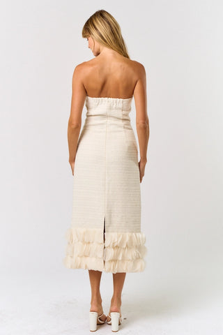 Petals & Tweed Strapless Dress