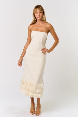 Petals & Tweed Strapless Dress