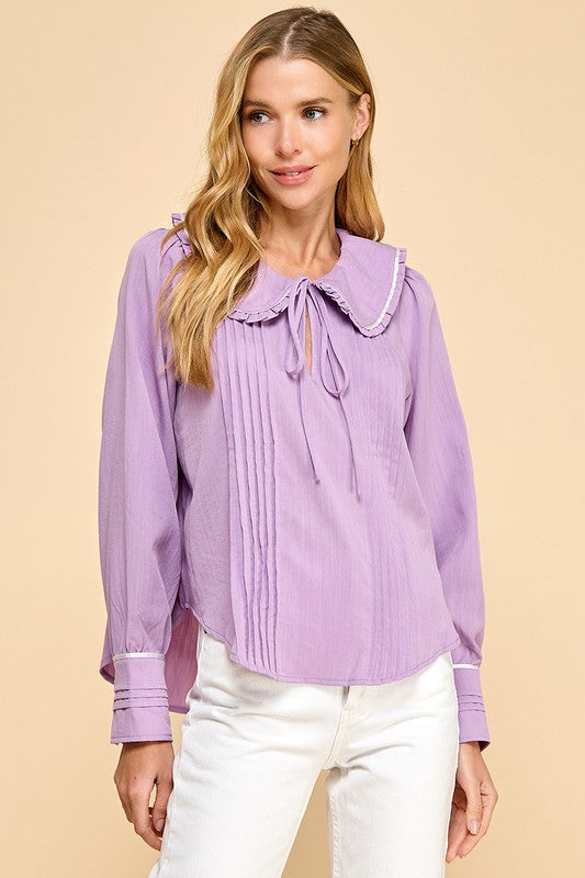 Peter Pan Pleated Blouse