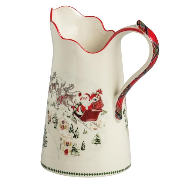 Mudpie Stoneware Christmas Pitcher