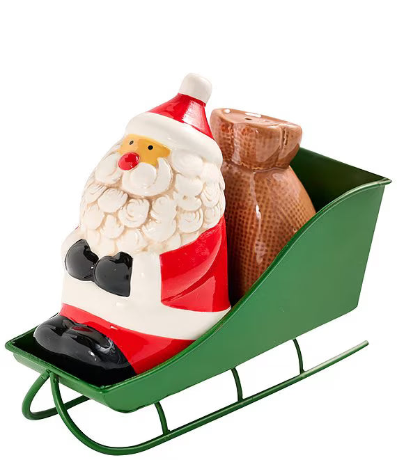 Mudpie Santa Sleigh Salt and Pepper